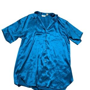 💙 Victoria’s Secret‎ Gold Label Satin Sleep Shirt Electric Blue P/S 💫